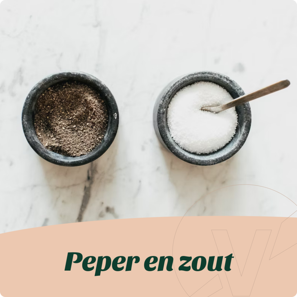 peper en zout voor pompoensoep